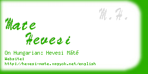 mate hevesi business card