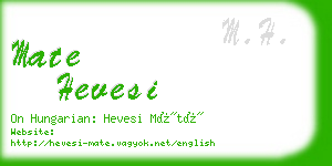 mate hevesi business card